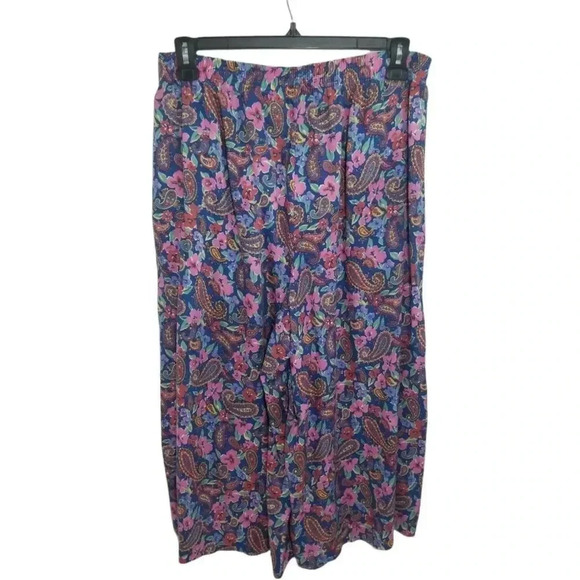 {Portraits by Northern Isles} Women's Vintage Paisley Floral Print Cullottes - Picture 5 of 12